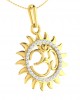 Om diamond pendant in Gold