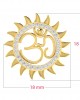 Om diamond pendant in Gold