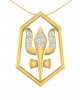 Shiv Trishul & Damroo Pendant in gold with diamonds