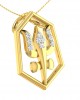 Shiv Trishul & Damroo Pendant in gold with diamonds