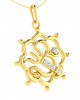 Auspicious Om with Trident pendant in Gold