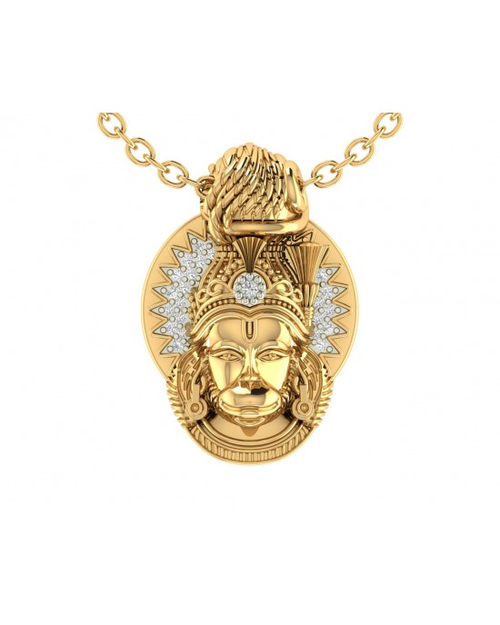 Divine Hanuman Pendant in Gold