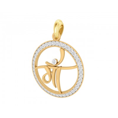 maa pendant in gold with diamonds
