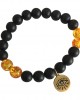 Evil Eye Amber beads bracelet in Gold