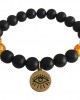 Evil Eye Amber beads bracelet in Gold