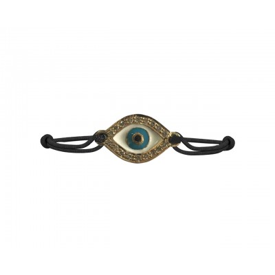 Evil Eye Bracelet in Gold with Diamond & Enamel