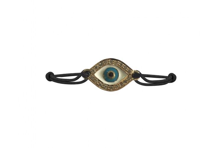 Evil Eye Bracelet in Gold with Diamond & Enamel
