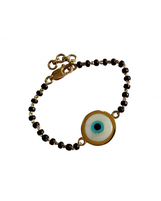 Green Glass Bead Evil Eye Bracelet – RAGEN