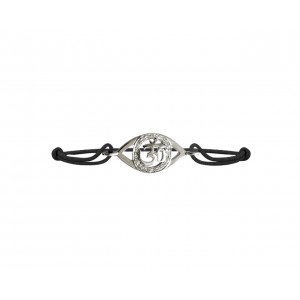 Om Evile Eye Bracelet in White gold