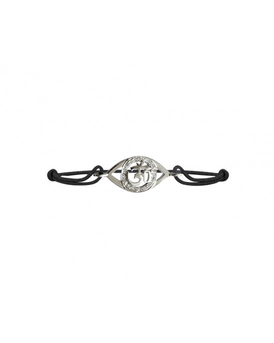 Om Evile Eye Bracelet in White gold