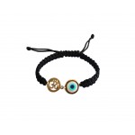 Auspicious om & evil eye joint bracelet with 10mm charm