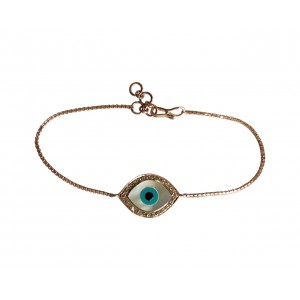 Evil eye bracelet in Rose gold with diamonds