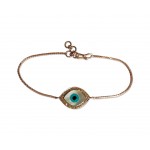 Evil eye bracelet in Rose gold with diamonds