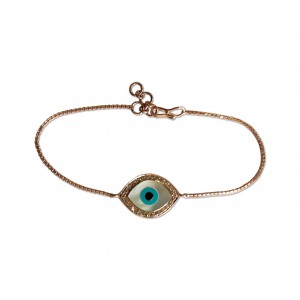 Evil eye bracelet in Rose gold with diamonds