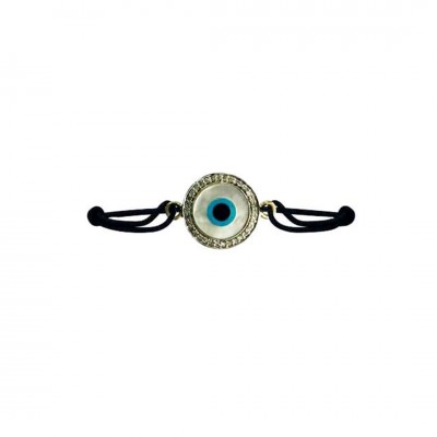 Evil eye bracelet in silver with diamonds