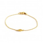 Delicate 18k Gold Evil Eye with single diamond