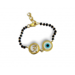 New born Baby Nazaria with Om and Evil Eye in gold