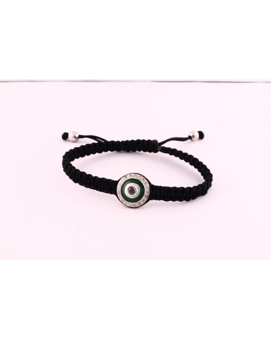 Evil Eye Bracelet in Silver with Diamonds