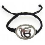Ik Onkaar Bracelet in Silver with Diamond 