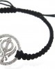 Khanda Bracelet in Silver with Diamonds on Nylon Thread