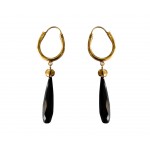 Silver Gold plated bali with Black onyx drops