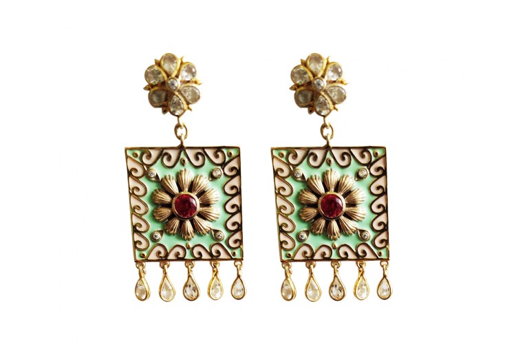 Designer Gold plated genuine silver earrings
