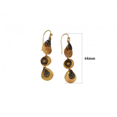 Silver Gold plated Danglers with Diamonds