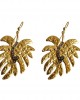 Gold Plated Leaf design earring with diamonds