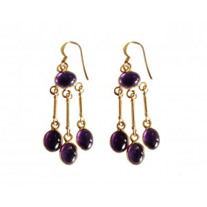 Amethyst Earrings in gold plated silver