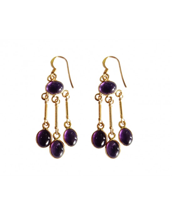 Amethyst Earrings in gold plated silver