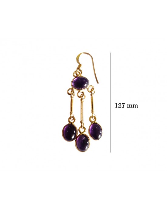 Amethyst Earrings in gold plated silver