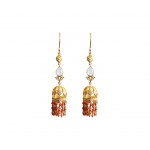 Long Jhumkis in silver with Color stones