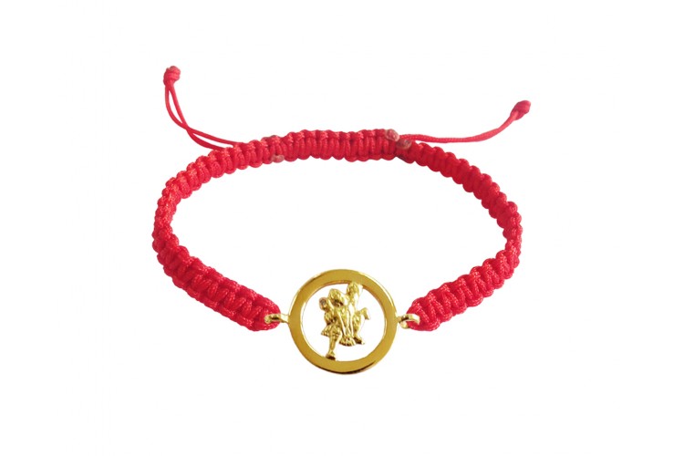Auspicious Hanuman Bracelet in Gold with single diamond