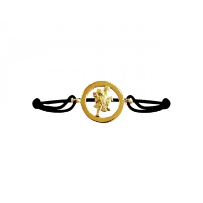 Auspicious Hanuman Bracelet in Gold with single diamond