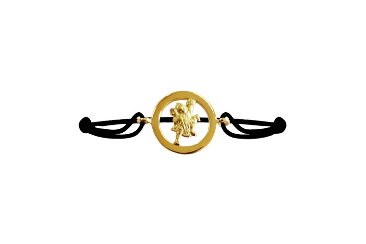 Auspicious Hanuman Bracelet in Gold with single diamond