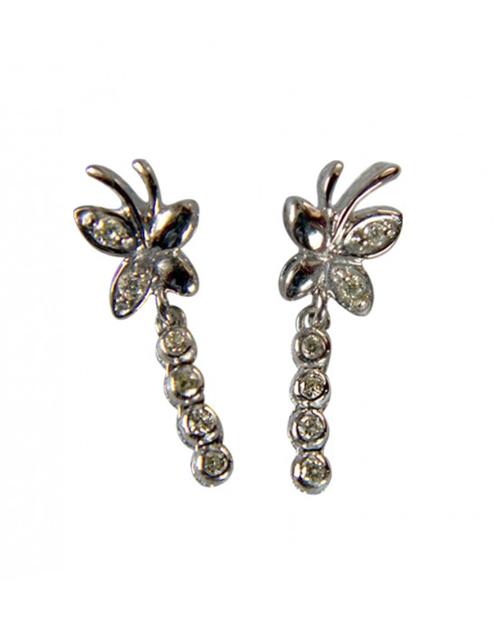 Butterfly Diamond Earring in White Gold