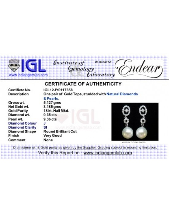 Diamond Earring with Pearl