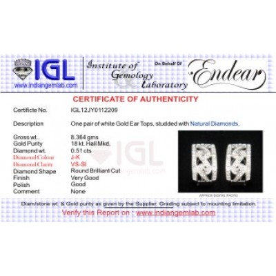 Diamond Half Balis Earring