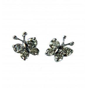 Diamond Butterfly Earring with Diamonds in White Gold