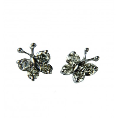 Diamond Butterfly Earring with Diamonds in White Gold