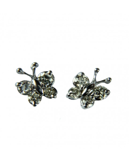 Diamond Butterfly Earring with Diamonds in White Gold