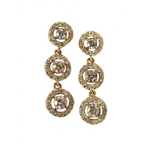 Diamond Triple Cluster Earrings