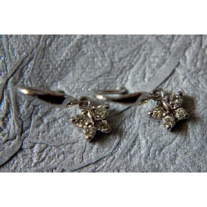 Diamond Butterflies Earring in White Gold