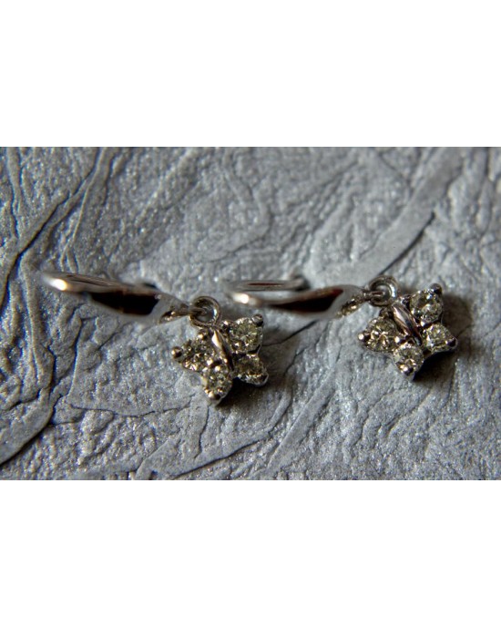 Diamond Butterflies Earring in White Gold