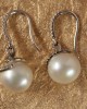 Pearl Drops on Diamond Hoops