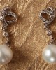 Pearl Drop Earrings in White Gold 