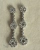 Diamond Earrings with Hanging Clusters