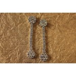 Diamond Double Cluster Hanging Earring