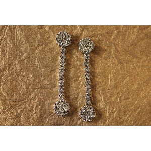 Diamond Double Cluster Hanging Earring