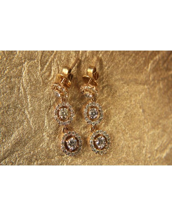 Diamond Triple Cluster Earrings